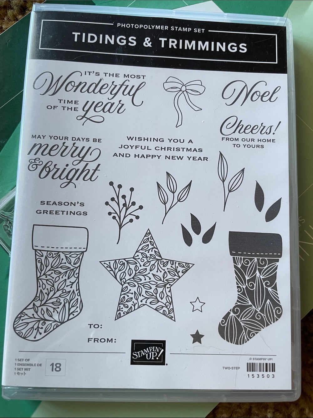Stampin' Up! Tidings & Trimmings Photopolymer Stamp Set - Black